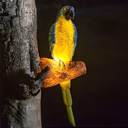 Colorful Resin Parrot Design 24V Waterproof LED Outdoor Garden Light