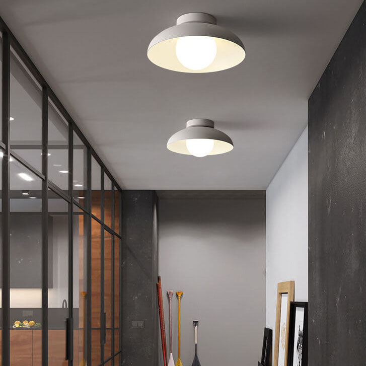 Nordic Wabi-Sabi Iron & Glass Semi-Flush Mount Light for Living Room