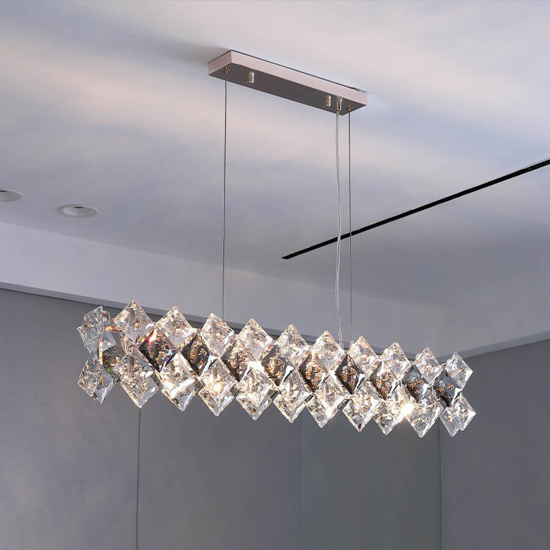 Modern Crystal Circular Chandelier with Plated Hardware for Living Room