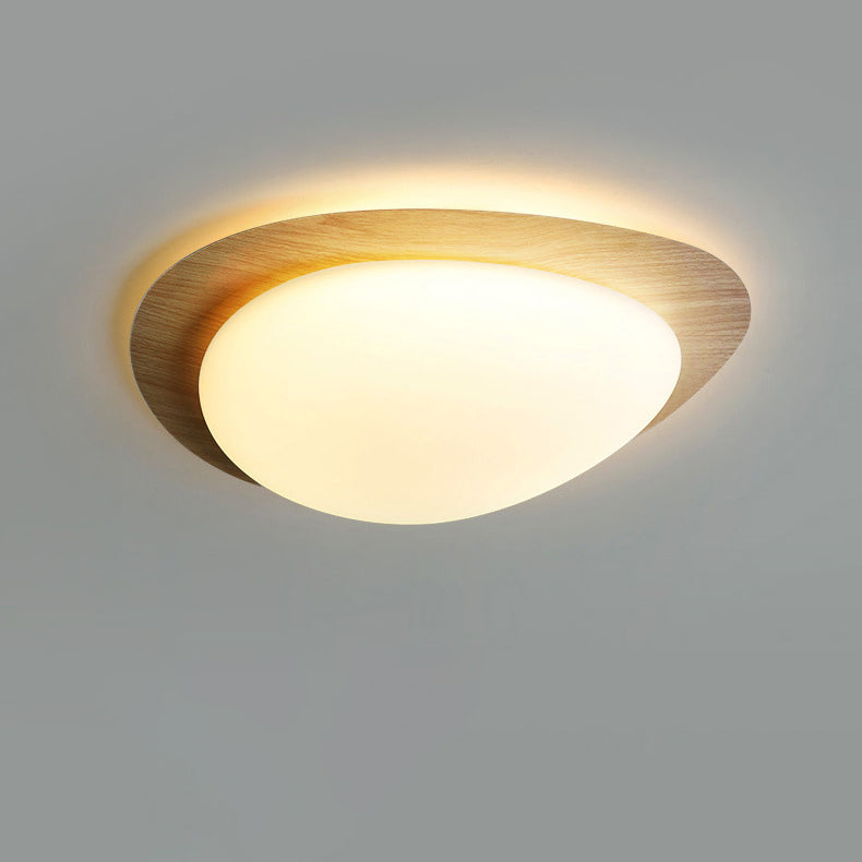 Modern White Acrylic Pebble Shape LED Flush Mount Light for Bedroom