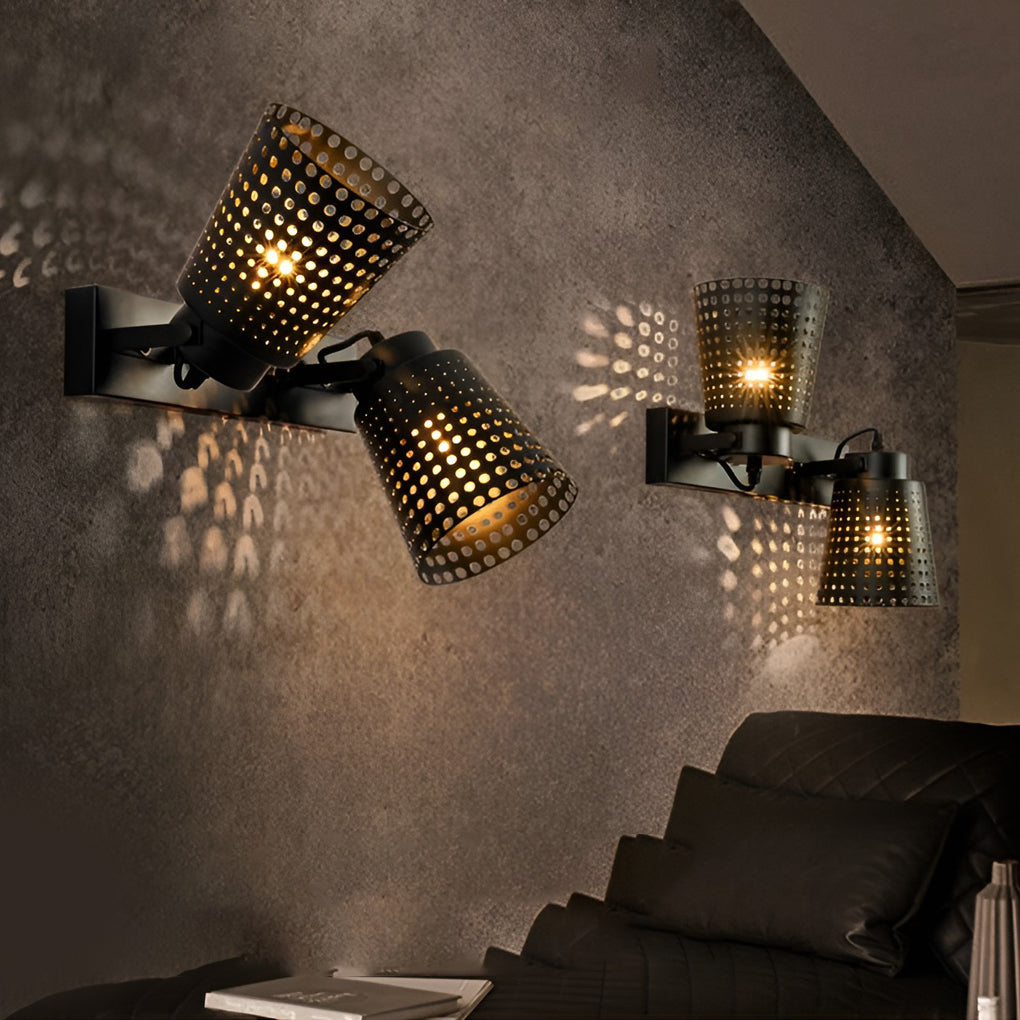 Adjustable Black Iron Industrial Wall Sconce Light for Retro Home Decor