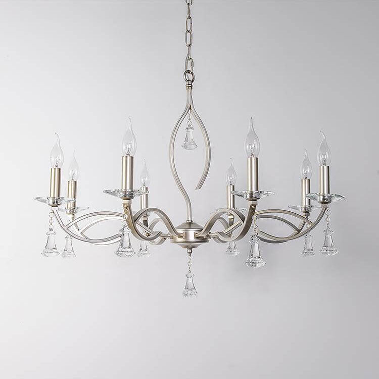 Elegant Gold Iron Frame Crystal Chandelier for Modern Living Spaces