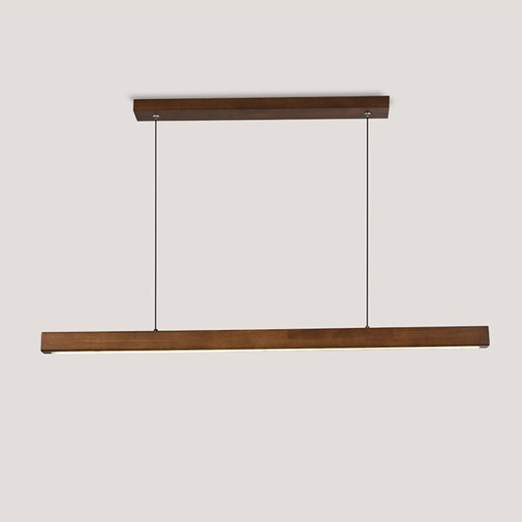 Modern White Acrylic LED Island Chandelier in Rubber Wood for Dining Room