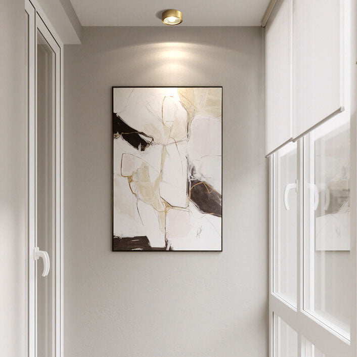 Contemporary Ultra-Thin Copper LED Flush Mount Light for Hallway Decor