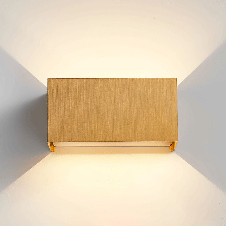 Modern Gray Aluminum Square LED Wall Sconce Lamp for Entryway Lighting