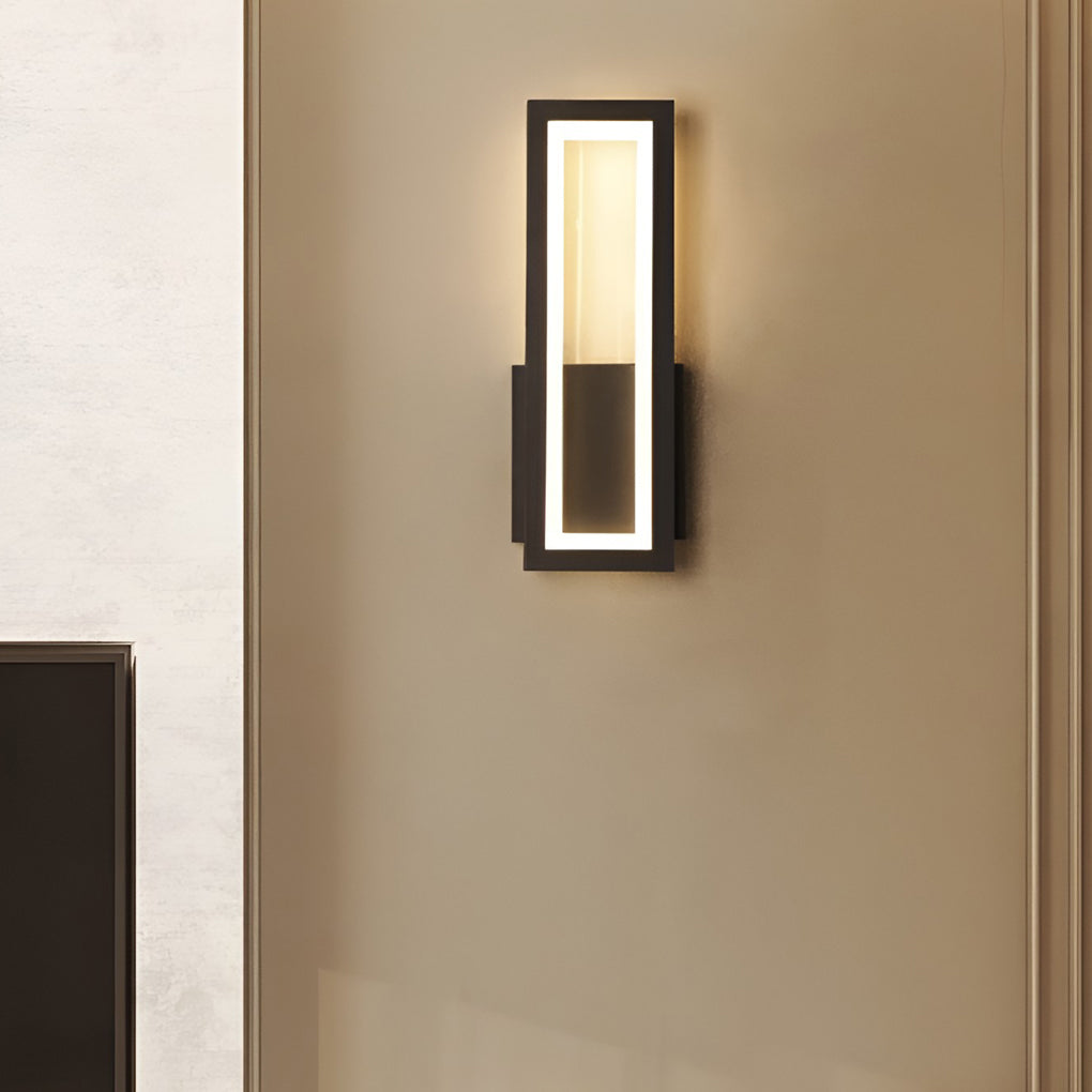 Sleek Rectangular White LED Wall Sconce Fixture for Modern Living Spaces