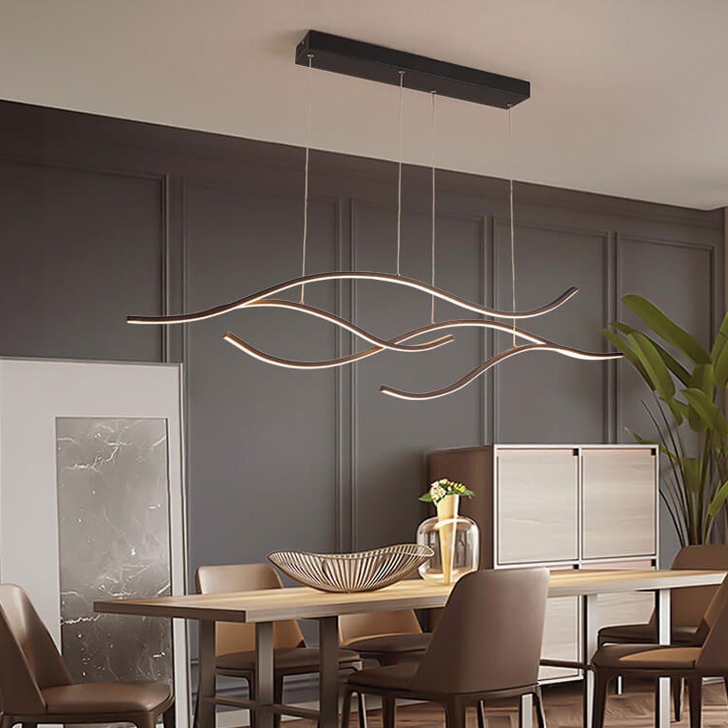 Scandinavian White LED Chandelier Pendant Light for Modern Interiors