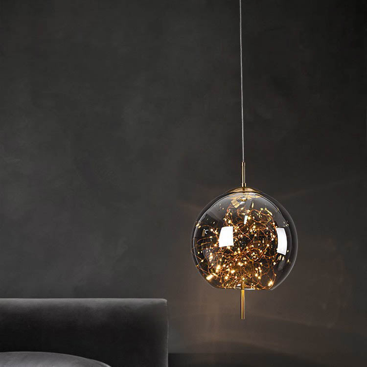 Scandinavian Contemporary Oval Glass Pendant Light for Bedroom Decor