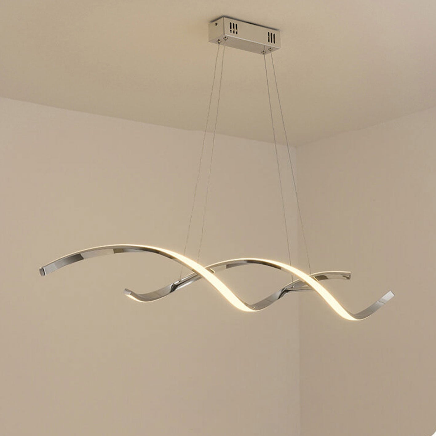Sleek Modern Minimalist LED Chandelier Pendant Light for Kitchen Island