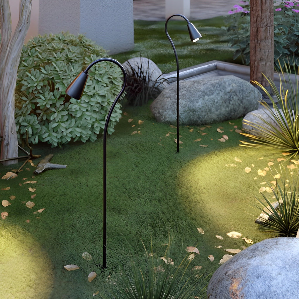 Modern Waterproof LED Arched Gooseneck Pathway Lights for Outdoor Use