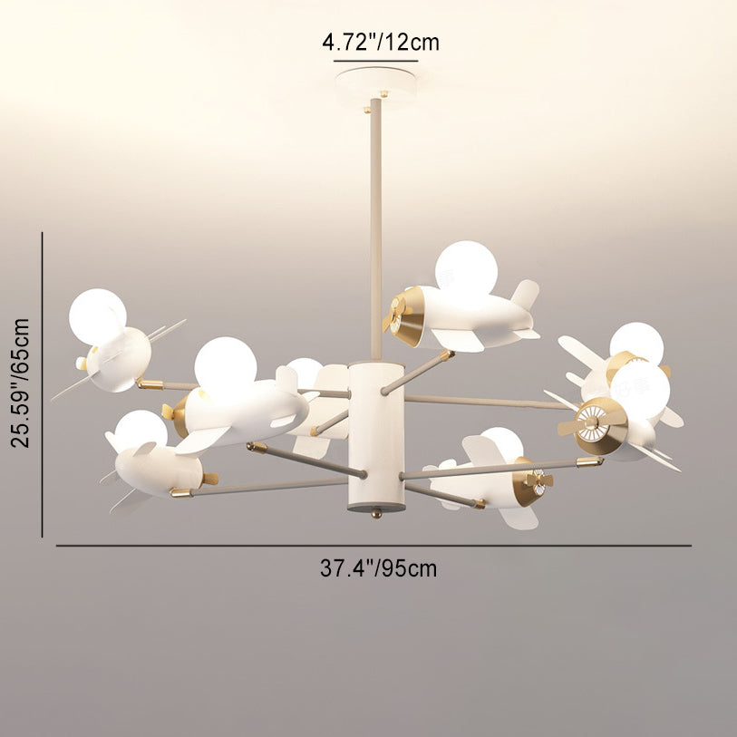 Colorful Cartoon Airplane LED Chandeliers for Kids' Bedroom Decor