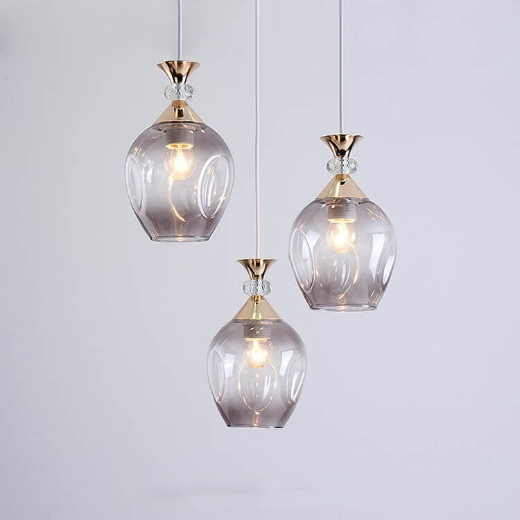 Nordic Gradient Glass Orb 1/3 Light Chandelier for Modern Living Room