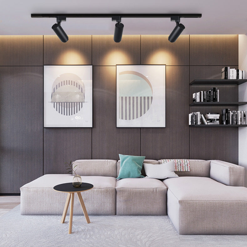 Modern Minimalist LED Track Spotlight - Adjustable Dimmable Lighting for Living Room