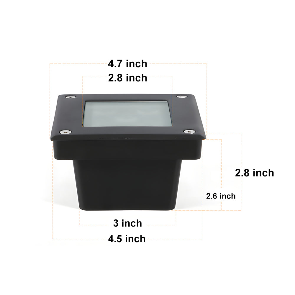 Modern Square 5-Light LED In-Ground Well Lights for Pathway Decking