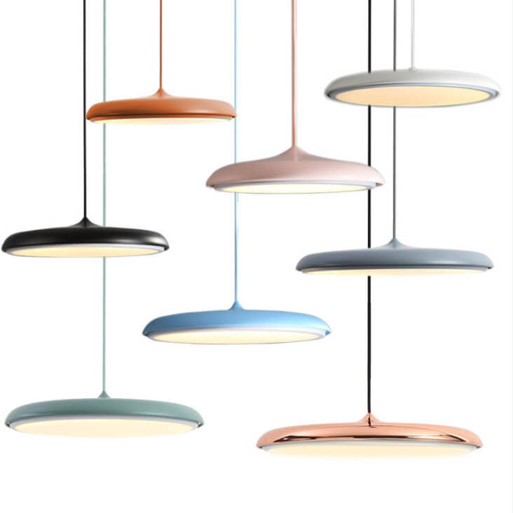 Nordic Style Metal LED Pendant Light in Colorful Macaron Design for Modern Spaces