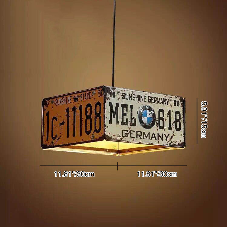 Industrial Metal Square Rectangular Chandelier Light for Living Room
