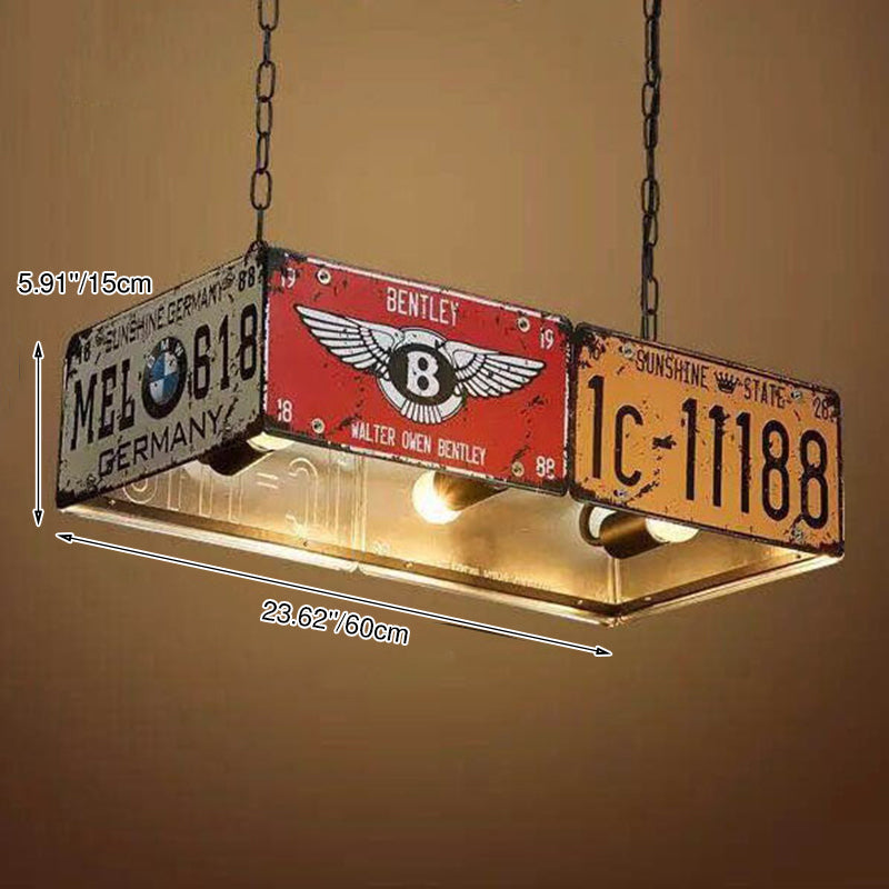 Industrial Metal Square Rectangular Chandelier for Living Room Lighting