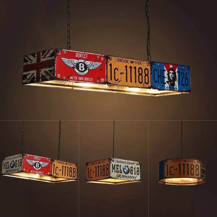 Industrial Metal Square Rectangular Chandelier Light for Living Room
