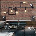 Rustic Industrial Black Metal 5-Light Wall Sconce for Home Decor