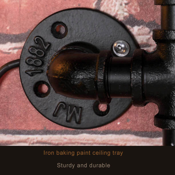 Rustic Industrial Black Metal 5-Light Wall Sconce for Home Decor