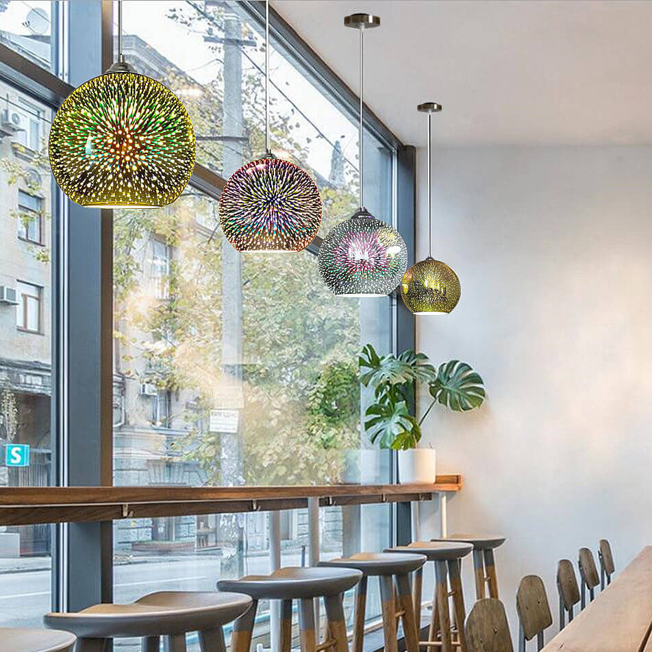 Vibrant 3D Glass Fireworks Pendant Light Fixture for Modern Interiors