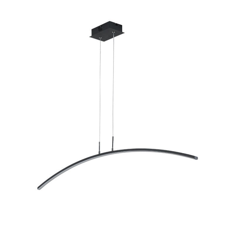 Nordic Minimalist White Arch Linear LED Chandelier for Modern Spaces