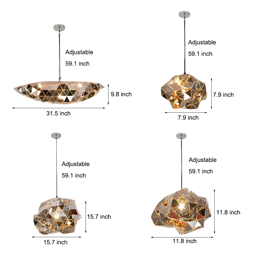 Unique Stainless Steel Hollow Post-Modern Chandelier for Living Room