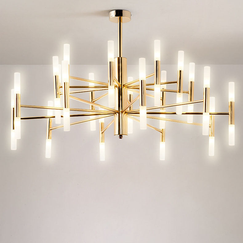 Nordic Style Black Wrought Iron Chandelier Pendant for Bedroom Décor