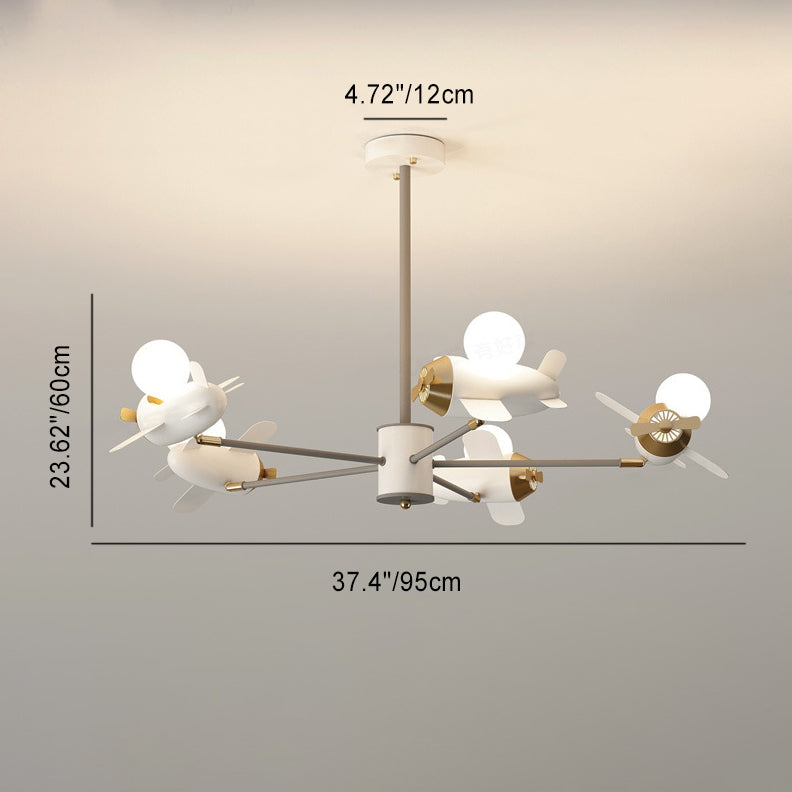 Colorful Cartoon Airplane LED Chandeliers for Kids' Bedroom Decor