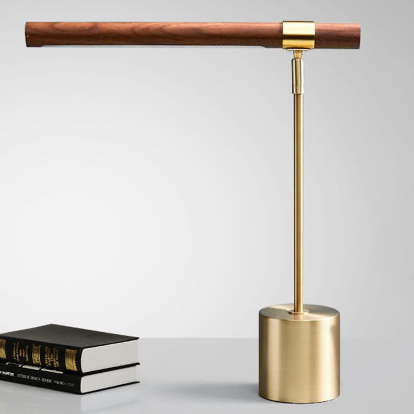 Cylindrical Nordic Minimalist Wood Grain LED Table Lamp for Living Room