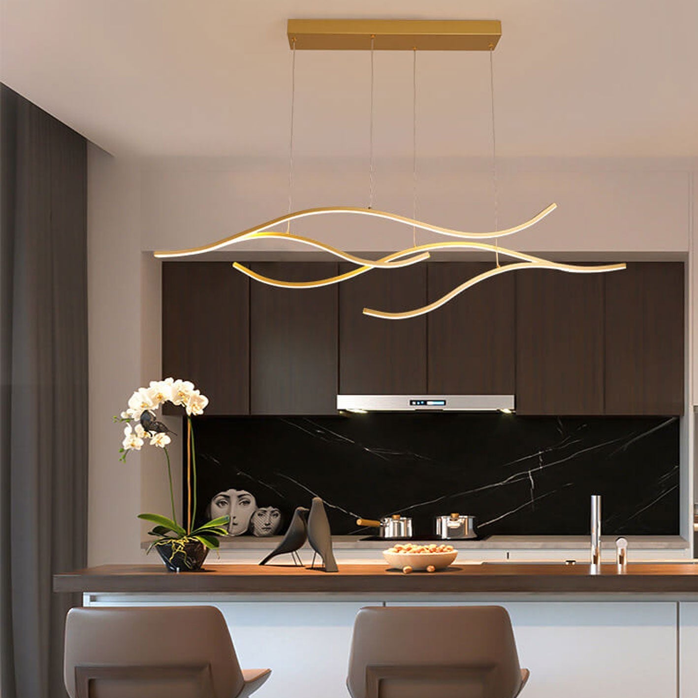 Scandinavian White LED Chandelier Pendant Light for Modern Interiors