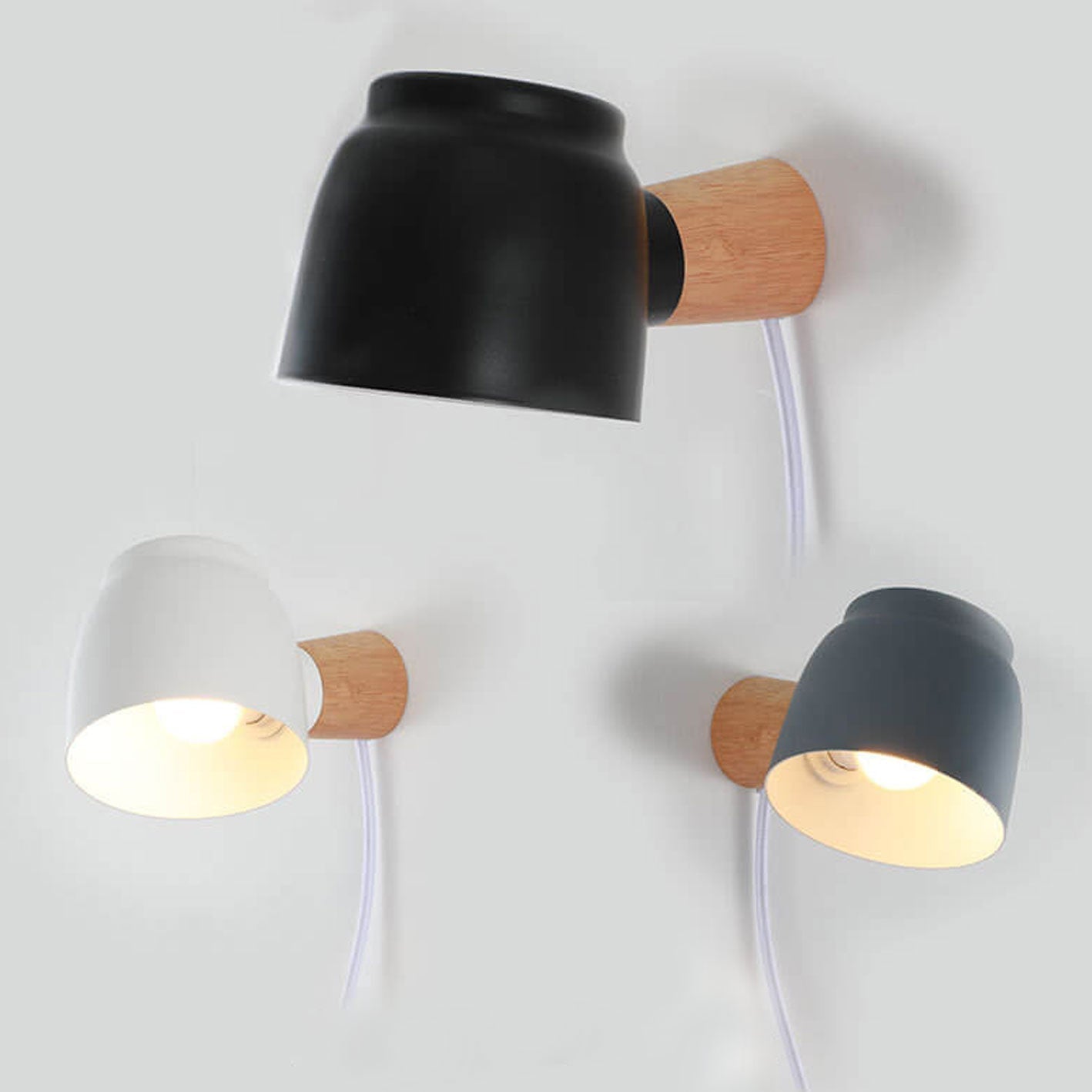 Scandinavian Minimalist Rotatable 1-Light Column Wall Sconce in White