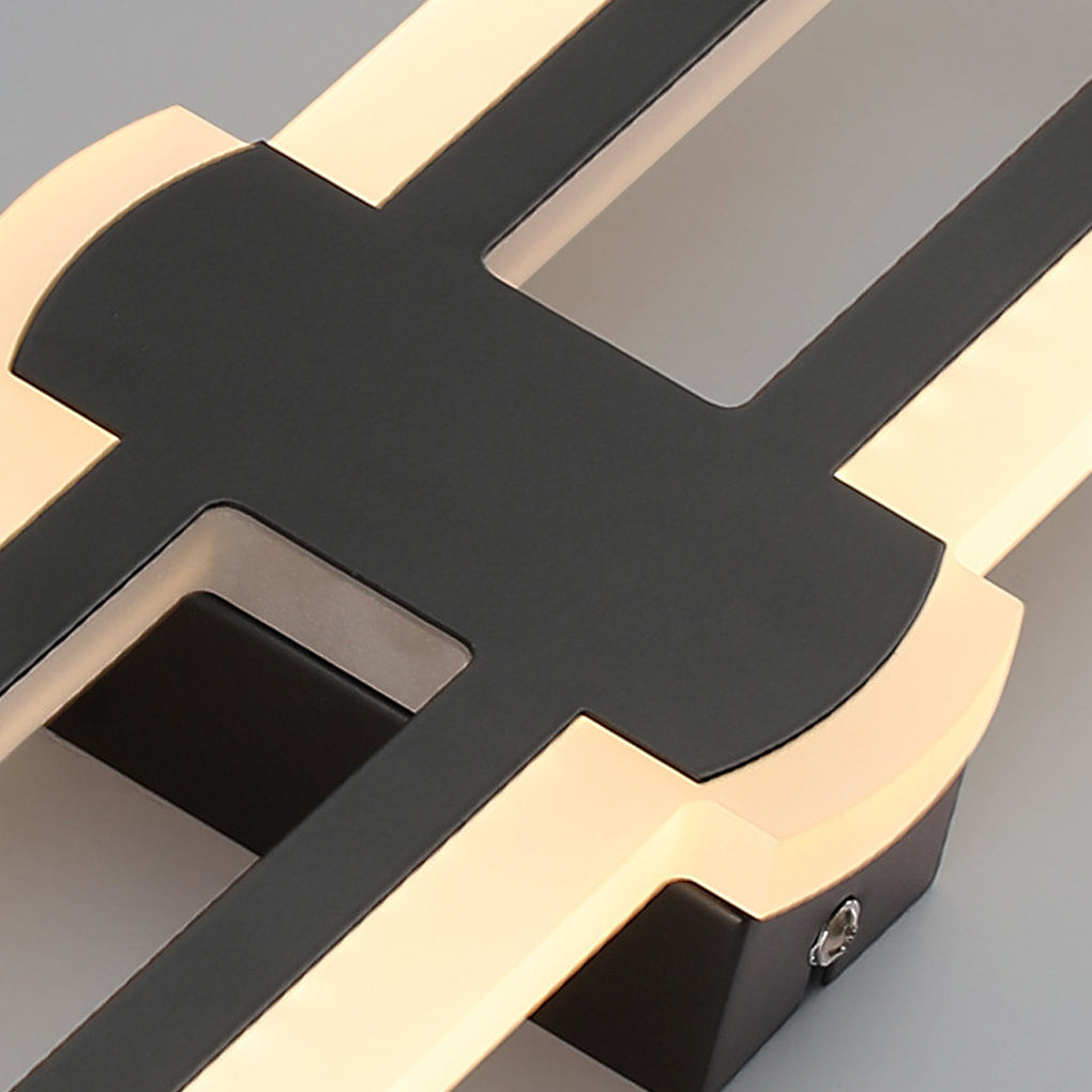 Modern White LED Rounded Rectangular Wall Sconce for Living Room