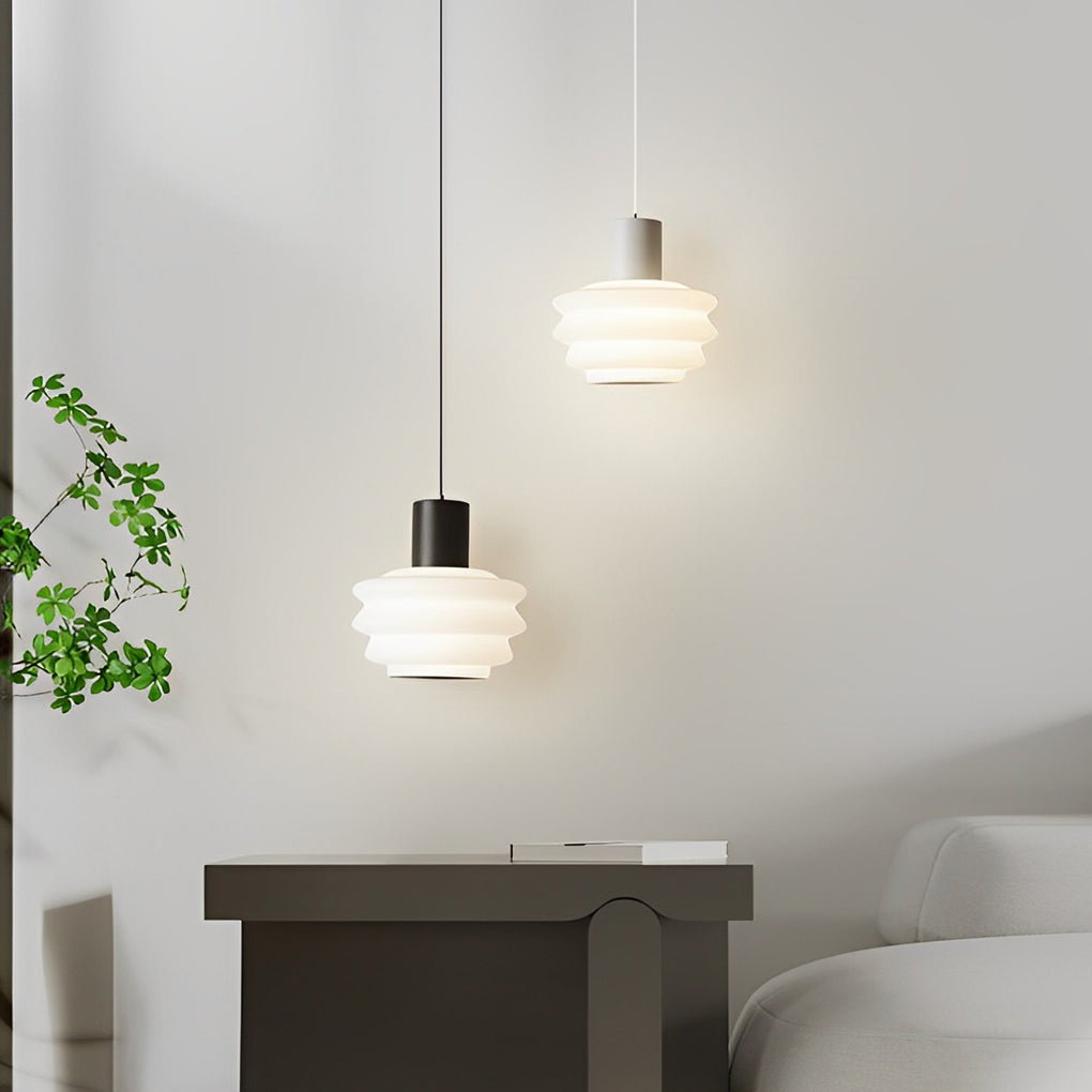 Minimalist Modern Three-Step Dimming White Pendant Light for Living Room