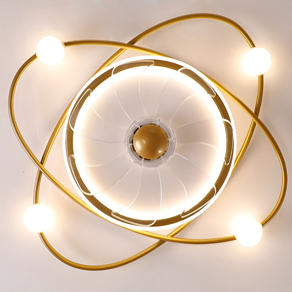 Nordic Style Dimmable LED Ceiling Fan Light in Elegant White Finish