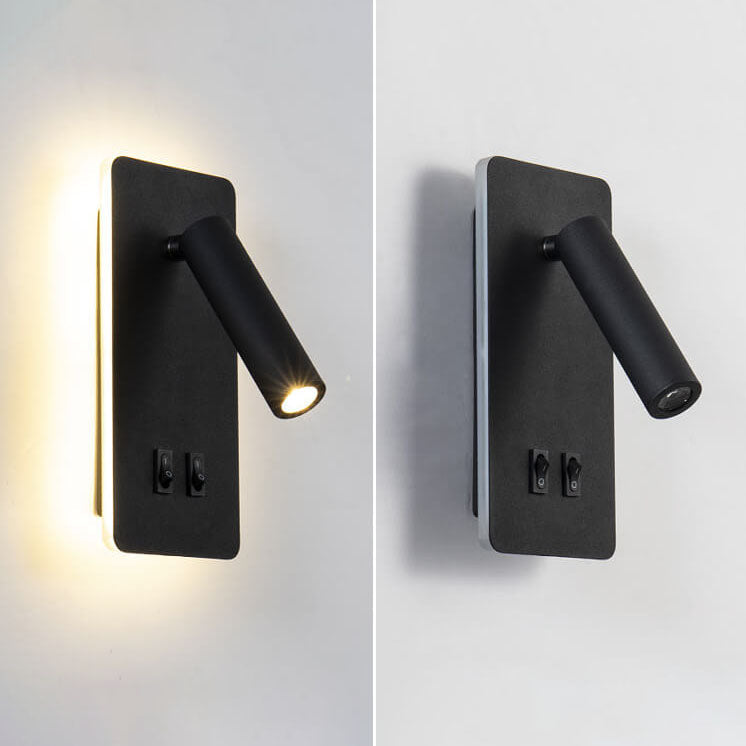 Rustic Black Iron Rotatable LED Square Wall Sconce for Living Room & Bedroom