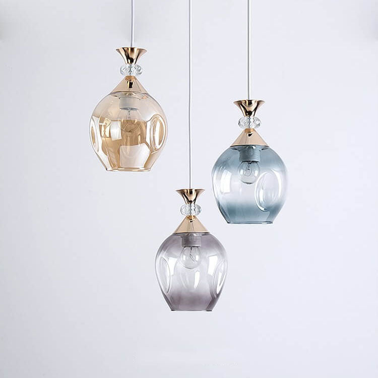 Nordic Gradient Glass Orb 1/3 Light Chandelier for Modern Living Room