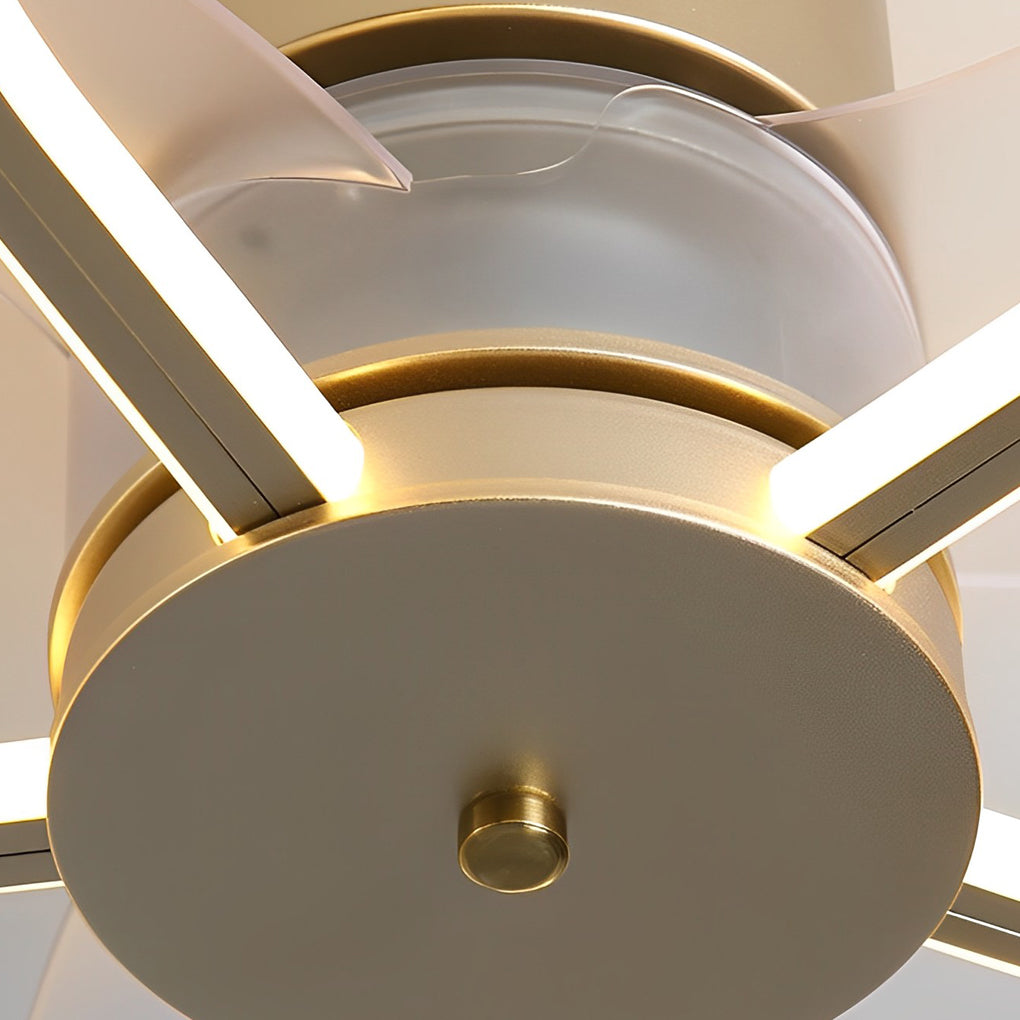 Modern White Bladeless LED Ceiling Fan with Dimmable Light for Living Room
