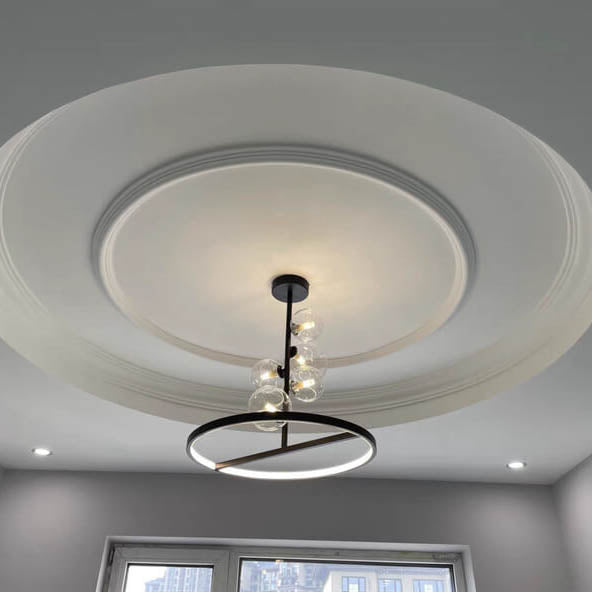 Modern Nordic Clear Glass Round Bubble 5-Light Chandelier for Dining Room
