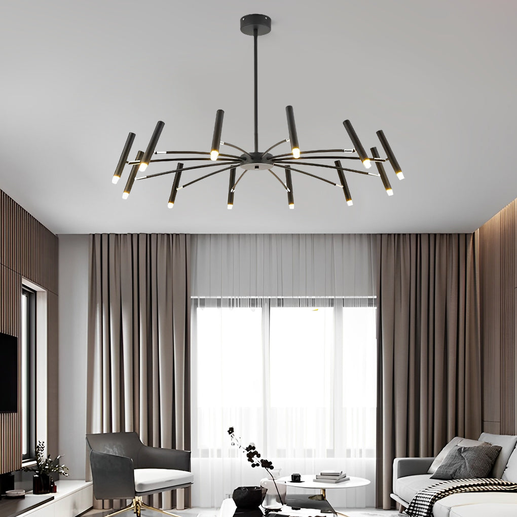 Stylish Adjustable Metal LED Chandelier for Dining Room - Three-Step Dimming
