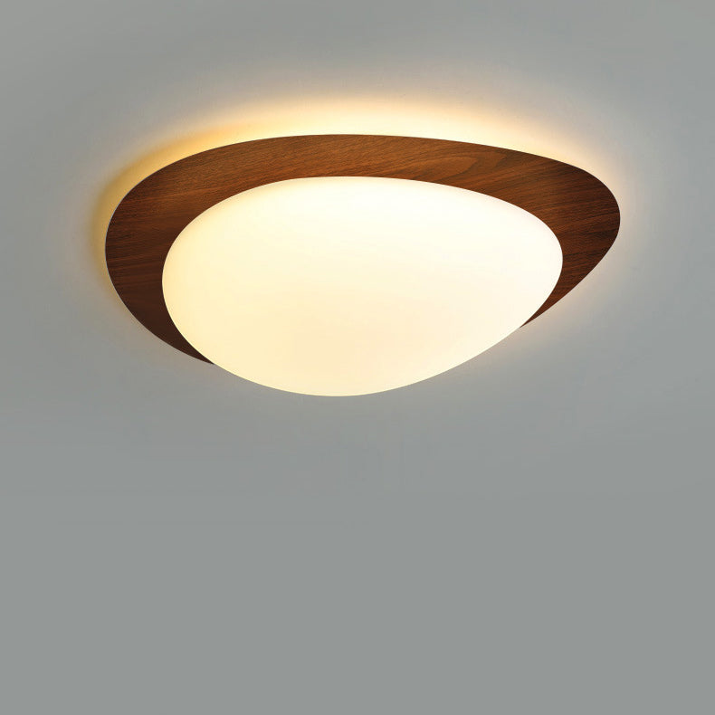 Modern White Acrylic Pebble Shape LED Flush Mount Light for Bedroom