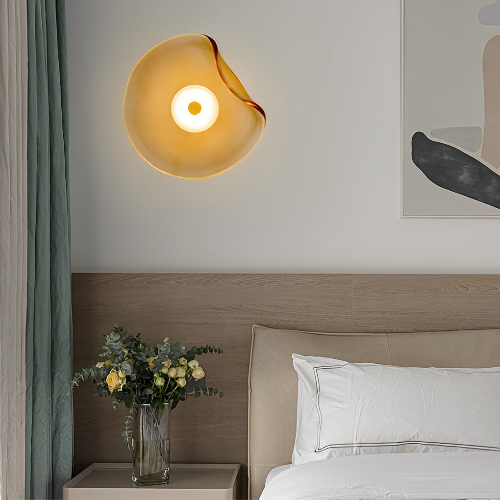 Postmodern Irregular Round Glass Wall Sconce for Stylish Home Lighting