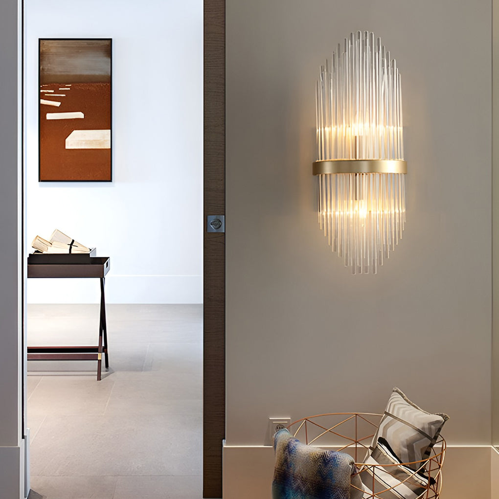 Nordic Style Warm Light Crystal Wall Sconce Lamp for Bedroom Decor