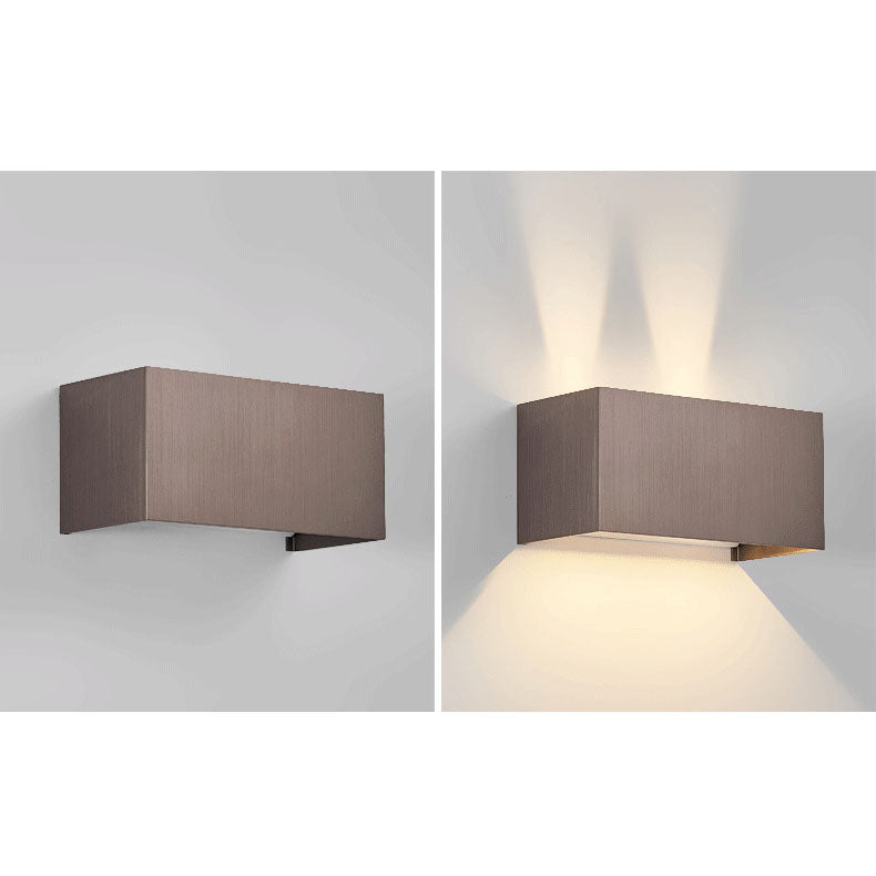 Modern Gray Aluminum Square LED Wall Sconce Lamp for Entryway Lighting