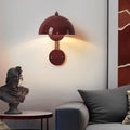 Nordic White Circular Three-Step Dimming Round Wall Sconce for Living Room