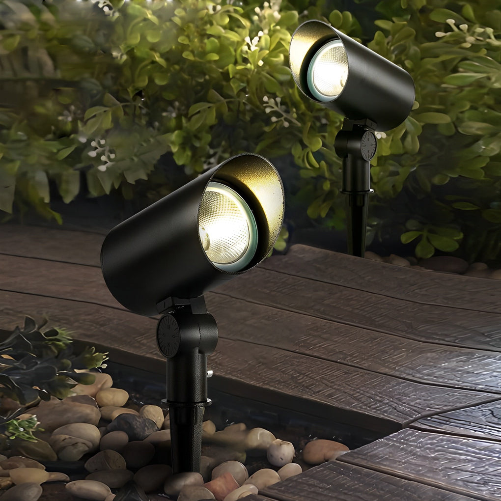 Sleek Black Waterproof LED Outdoor Spotlights for Garden Pathway Lighting