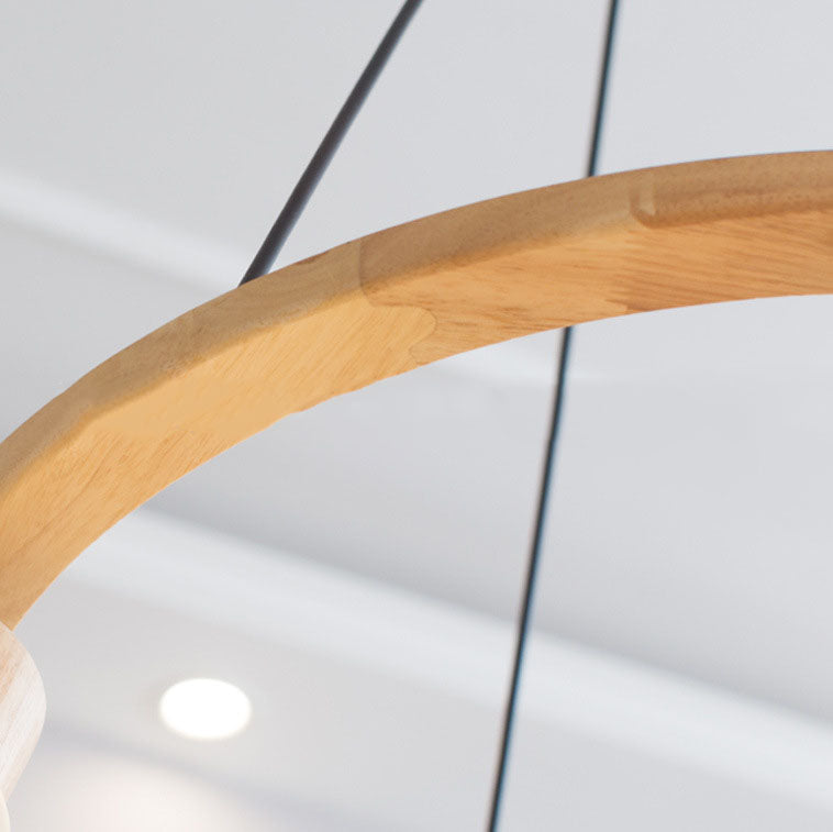 Nordic Minimalist Solid Wood 3/5-Light Chandelier for Living Room