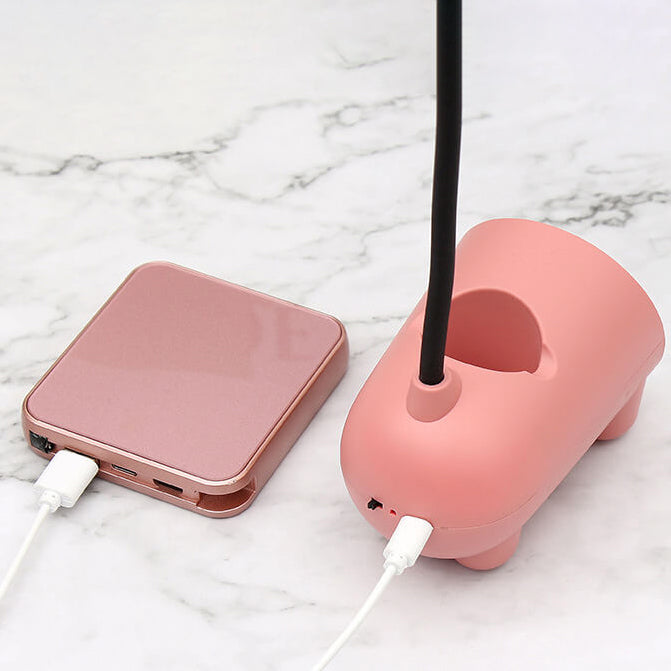 Whimsical White Rabbit LED Touch USB Desk Lamp for Home Office Decor