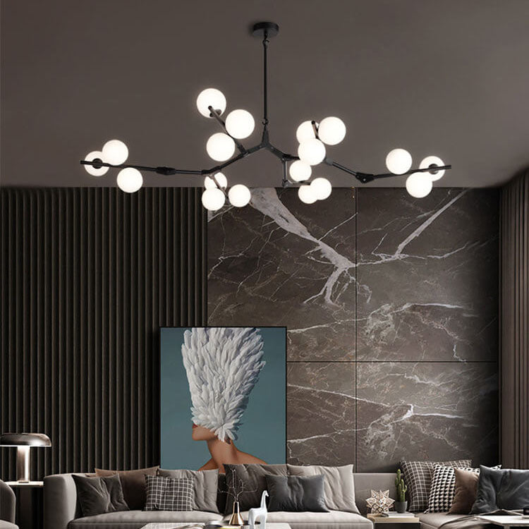 Modern Glass Chandelier with 12/18/24 Lights for Stylish Living Room
