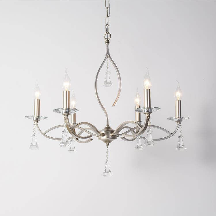 Elegant Gold Iron Frame Crystal Chandelier for Modern Living Spaces